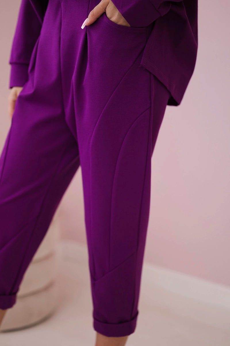 Set Milano hoodie + pants 7036T / – Dark || purple цвет / color | Lexline Fashion