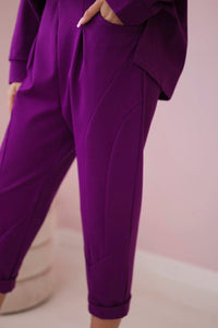 Set Milano hoodie + pants 7036T / – Dark || purple цвет / color | Lexline Fashion