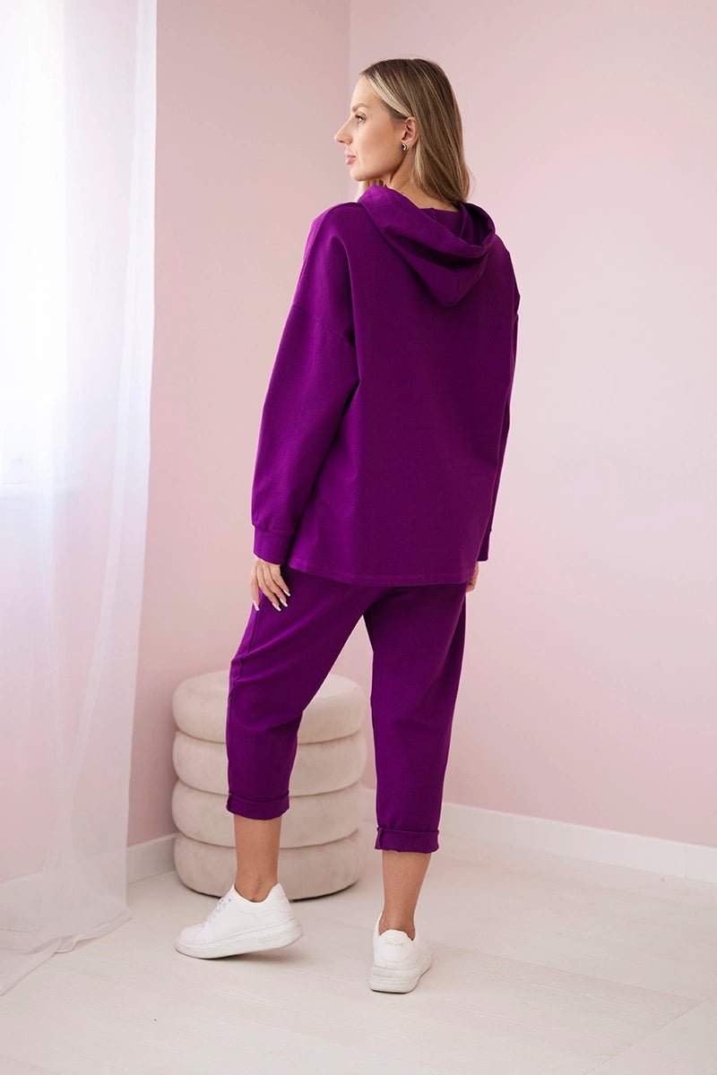 Set Milano hoodie + pants 7036T / – Dark || purple цвет / color | Lexline Fashion