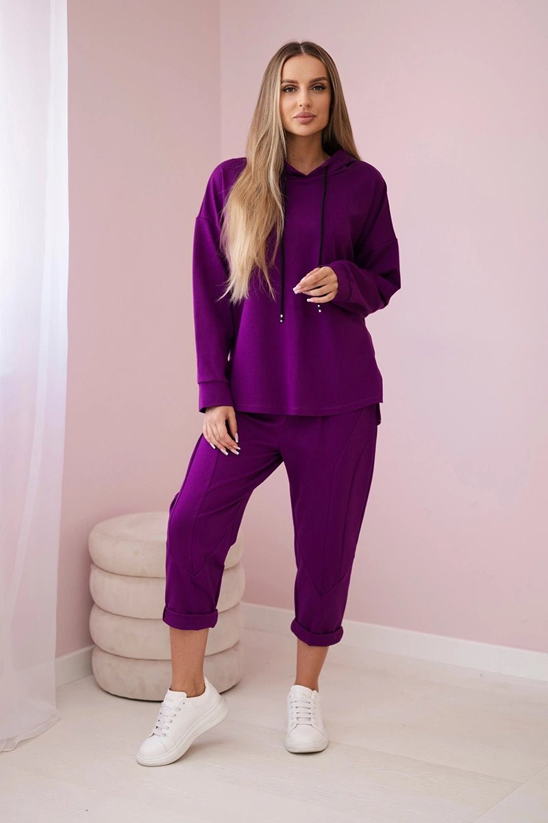 Set Milano hoodie + pants 7036T / – Dark || purple цвет / color | Lexline Fashion