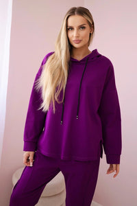 Set Milano hoodie + pants 7036T / – Dark || purple цвет / color | Lexline Fashion