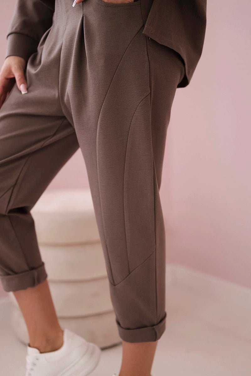 Set Milano hoodie + pants 7036T / – Fango цвет / color | Lexline Fashion