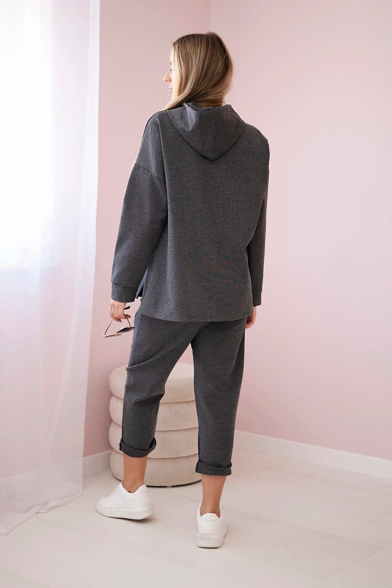 Set Milano hoodie + pants 7036T / – Graphite цвет / color | Lexline Fashion