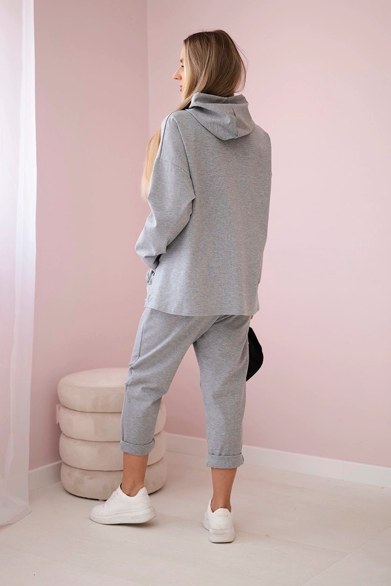 Set Milano hoodie + pants 7036T / – Gray цвет / color | Lexline Fashion