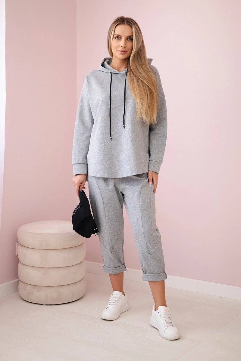 Set Milano hoodie + pants 7036T / – Gray цвет / color | Lexline Fashion