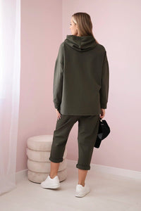 Set Milano hoodie + pants 7036T / – Khaki цвет / color | Lexline Fashion