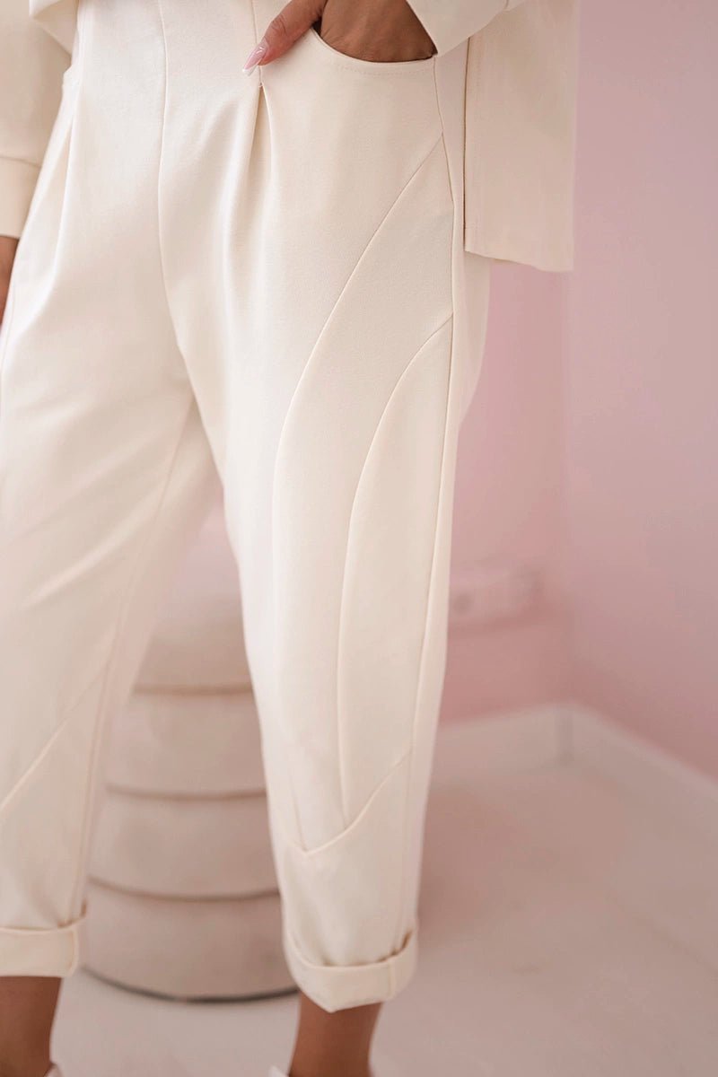 Set Milano hoodie + pants 7036T / – Light || Beige цвет / color | Lexline Fashion