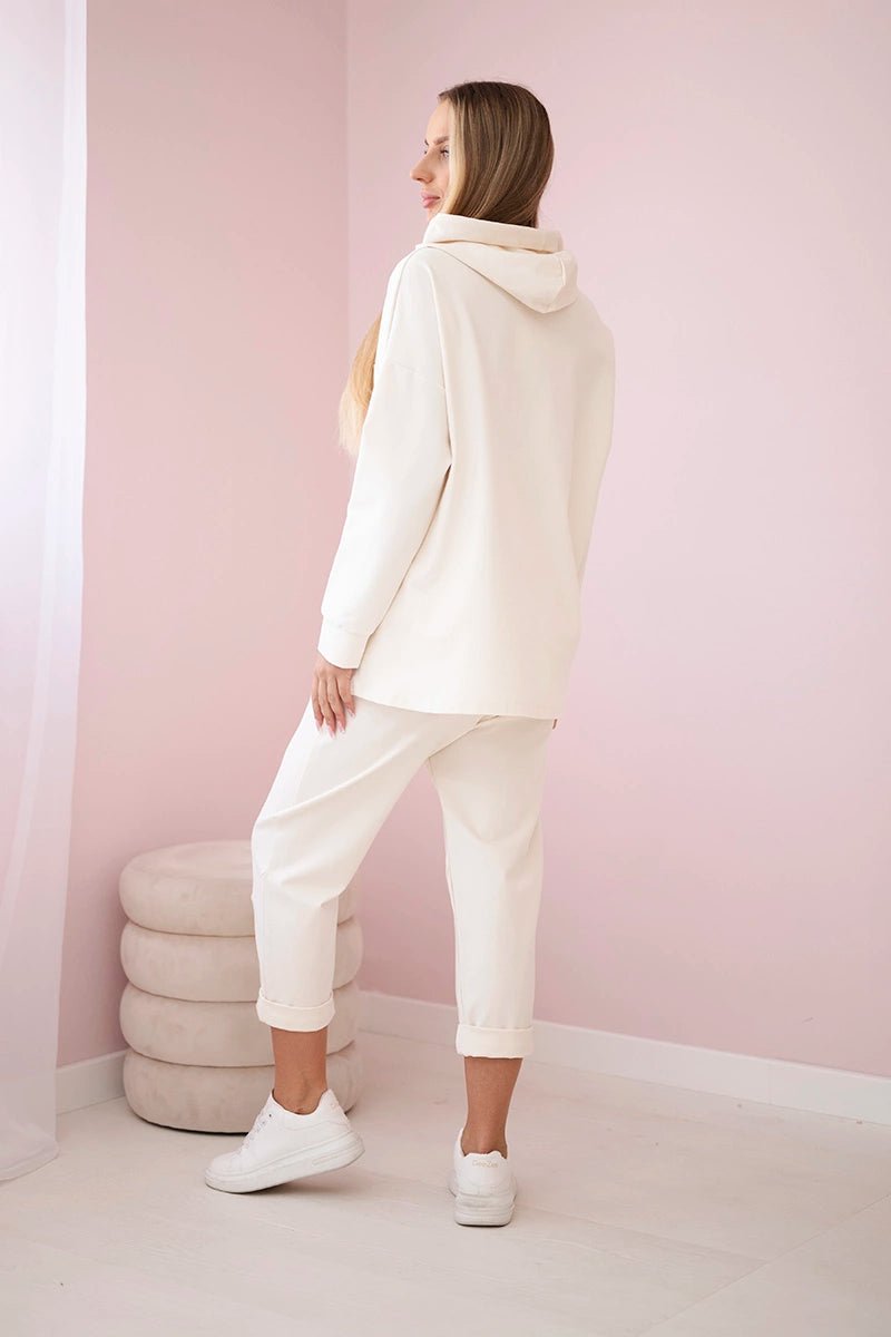 Set Milano hoodie + pants 7036T / – Light || Beige цвет / color | Lexline Fashion