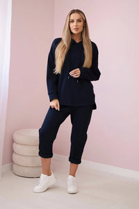 Set Milano hoodie + pants 7036T / – Navy blue цвет / color | Lexline Fashion