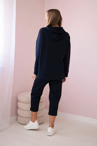 Set Milano hoodie + pants 7036T / – Navy blue цвет / color | Lexline Fashion