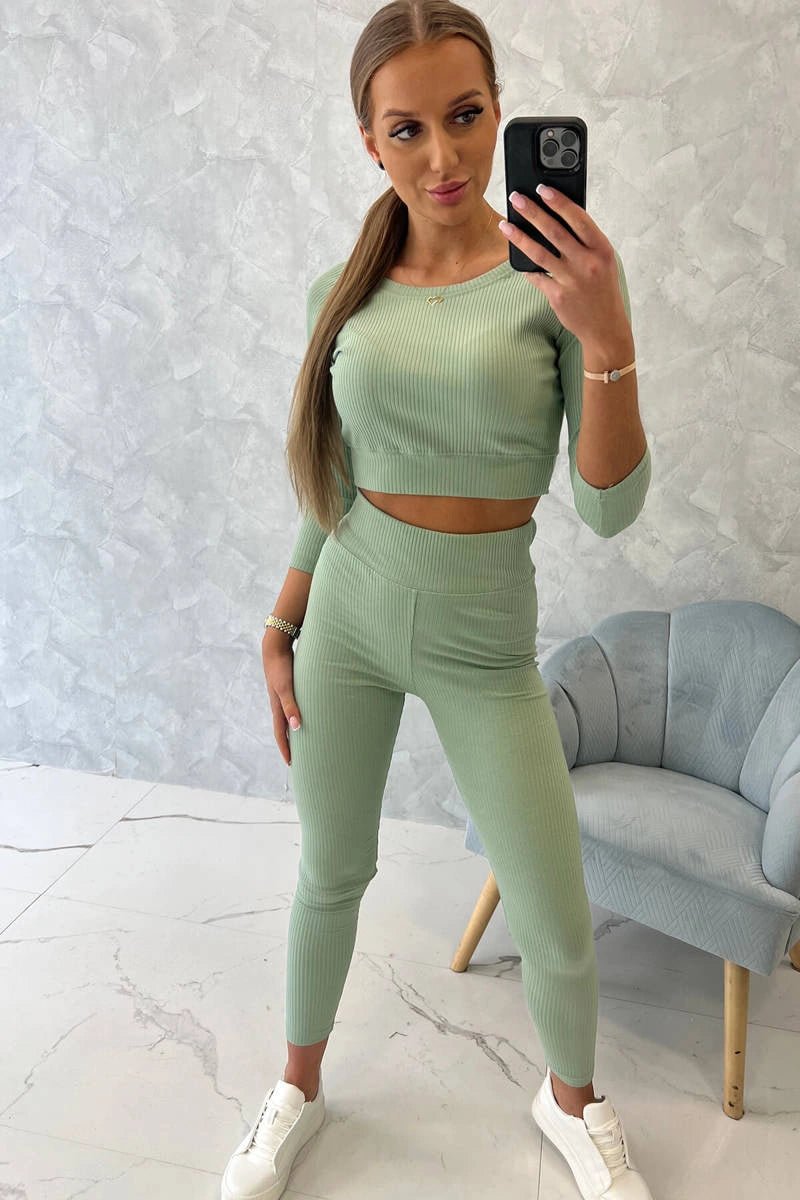 Set of blouse and leggings 9426 / – Mint || Dark цвет / color | Lexline Fashion