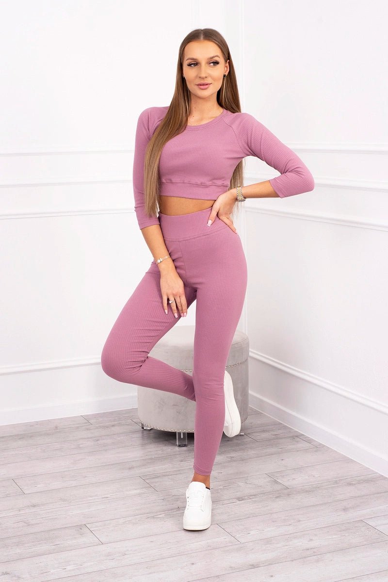 Set of blouse and leggings 9426 / – Pink || Dark цвет / color | Lexline Fashion