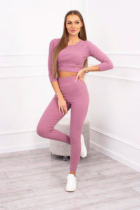 Set of blouse and leggings 9426 / – Pink || Dark цвет / color | Lexline Fashion