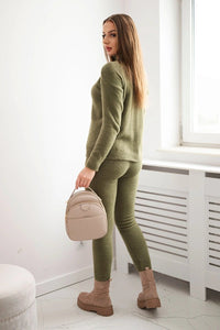 Set of blouse and pants 2021 - 6 / – Khaki цвет / color | Lexline Fashion
