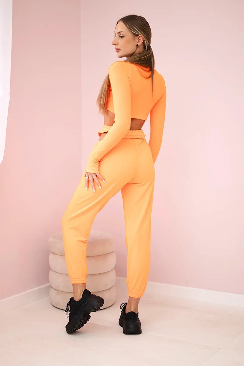 Set of Blouse and Pants 9340 / – Orange || Neon цвет / color | Lexline Fashion