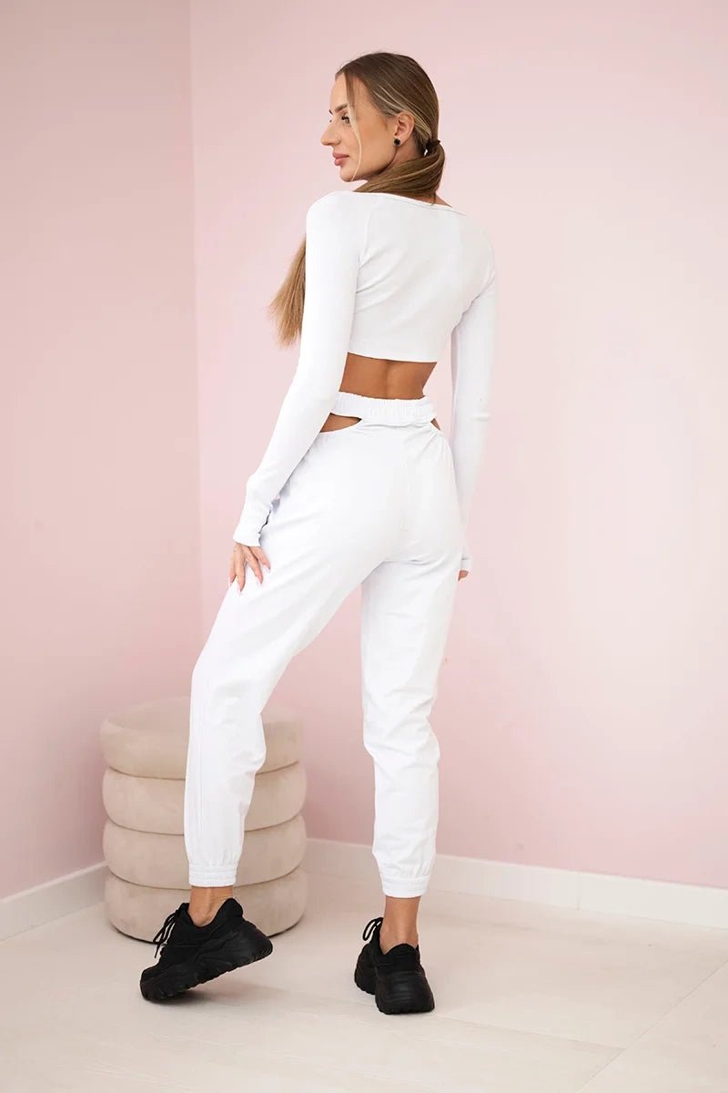 Set of Blouse and Pants 9340 / – White цвет / color | Lexline Fashion