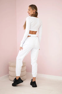 Set of Blouse and Pants 9340 / – White цвет / color | Lexline Fashion