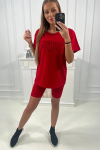 Set of Blouse and Shorts Brooklyn 9427 / – Red цвет / color | Lexline Fashion