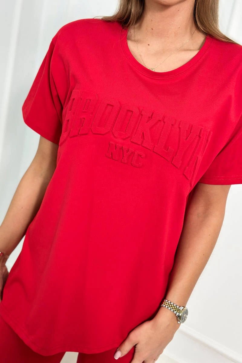 Set of Blouse and Shorts Brooklyn 9427 / – Red цвет / color | Lexline Fashion