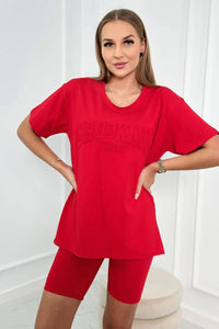 Set of Blouse and Shorts Brooklyn 9427 / – Red цвет / color | Lexline Fashion