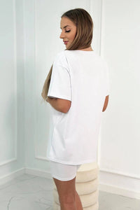 Set of Blouse and Shorts Brooklyn 9427 / – White цвет / color | Lexline Fashion