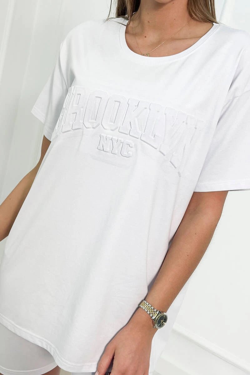 Set of Blouse and Shorts Brooklyn 9427 / – White цвет / color | Lexline Fashion