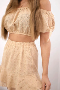 Set of blouse and skirt 9275 / – Beige цвет / color | Lexline Fashion