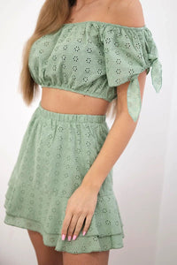 Set of blouse and skirt 9275 / – Dark || Mint цвет / color | Lexline Fashion