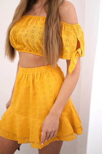 Set of blouse and skirt 9275 / – Mustard цвет / color | Lexline Fashion