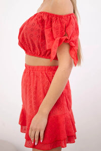 Set of blouse and skirt 9275 / – Red цвет / color | Lexline Fashion