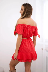 Set of blouse and skirt 9275 / – Red цвет / color | Lexline Fashion