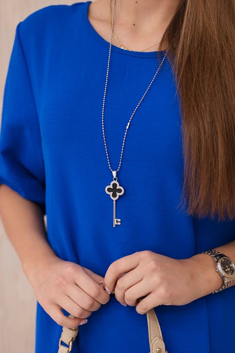 Set of blouse + pants with pendant 1025A / – Blue cornflower цвет / color | Lexline Fashion