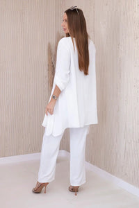 Set of blouse + pants with pendant 1025A / – Ecru цвет / color | Lexline Fashion