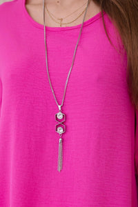 Set of blouse + pants with pendant 1025A / – Fuchsia цвет / color | Lexline Fashion