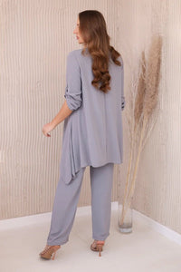 Set of blouse + pants with pendant 1025A / – Gray цвет / color | Lexline Fashion