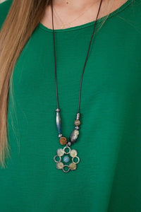 Set of blouse + pants with pendant 1025A / – Green цвет / color | Lexline Fashion