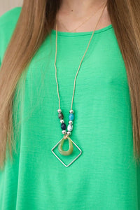 Set of blouse + pants with pendant 1025A / – Green || Light цвет / color | Lexline Fashion
