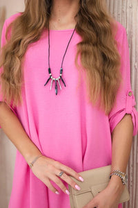 Set of blouse + pants with pendant 1025A / – Light | Pink цвет / color | Lexline Fashion