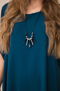 Set of blouse + pants with pendant 1025A / – Marine цвет / color | Lexline Fashion