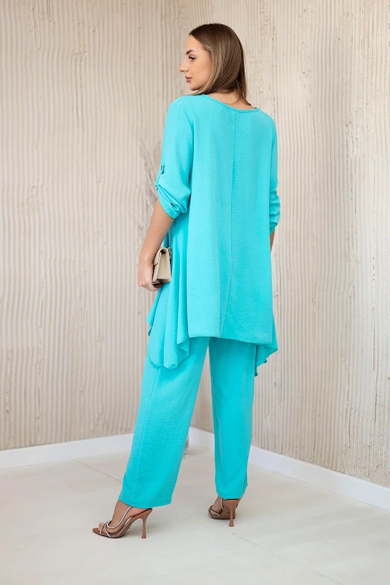 Set of blouse + pants with pendant 1025A / – Mint цвет / color | Lexline Fashion