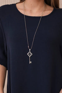 Set of blouse + pants with pendant 1025A / – Navy blue цвет / color | Lexline Fashion