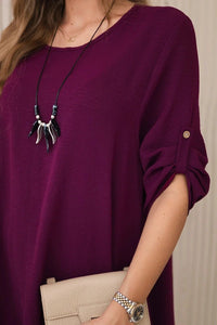 Set of blouse + pants with pendant 1025A / – Plum цвет / color | Lexline Fashion