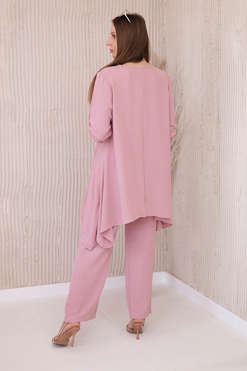 Set of blouse + pants with pendant 1025A / – Powder цвет / color | Lexline Fashion