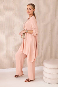 Set of blouse + pants with pendant 1025A / – Powder || Dark цвет / color | Lexline Fashion