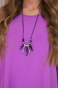 Set of blouse + pants with pendant 1025A / – Purple цвет / color | Lexline Fashion