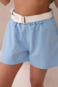 Set of blouse + shorts with a print 6919D / – Blue цвет / color | Lexline Fashion