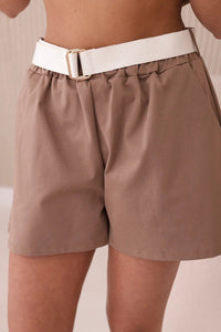 Set of blouse + shorts with a print 6919D / – Camel цвет / color | Lexline Fashion