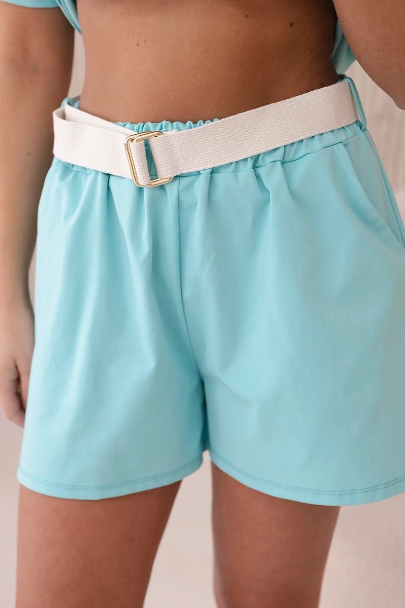 Set of blouse + shorts with a print 6919D / – Mint цвет / color | Lexline Fashion