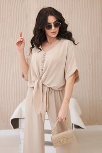 Set of blouse with pants 5963 / – Beige цвет / color | Lexline Fashion