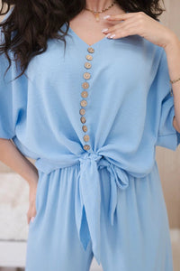 Set of blouse with pants 5963 / – Blue цвет / color | Lexline Fashion